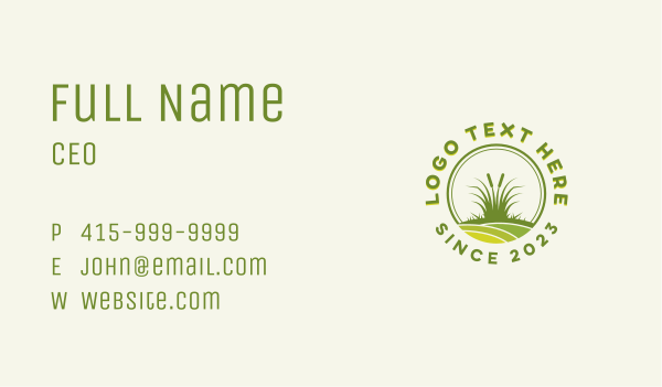 Lawn Grass Gardening  Business Card Design Image Preview