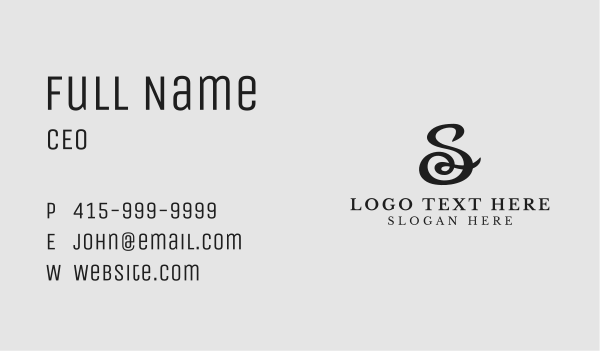 Fashion Script Letter S Business Card Design Image Preview