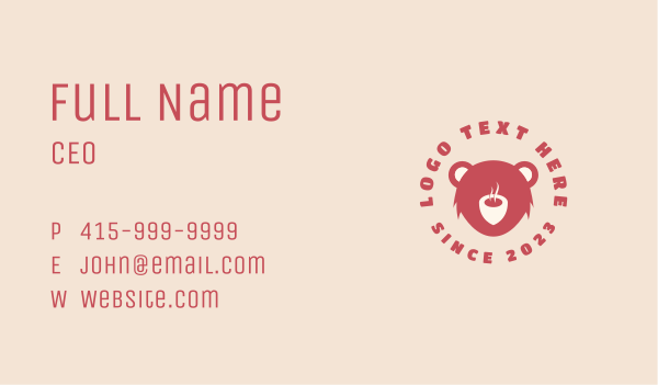 Bear Cup Cafe Business Card Design Image Preview