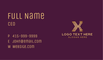 Golden Upscale Letter X Business Card Image Preview
