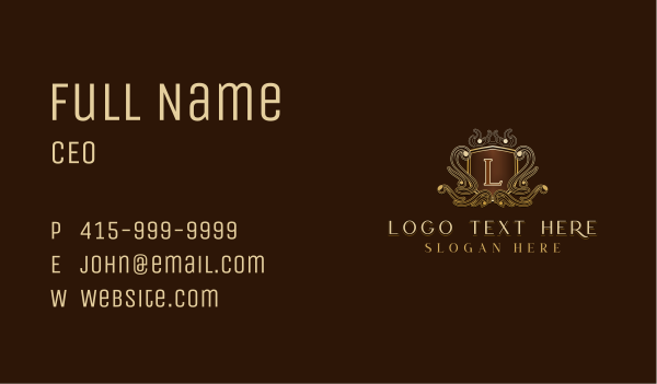 Luxury Royal Shield Business Card Design Image Preview