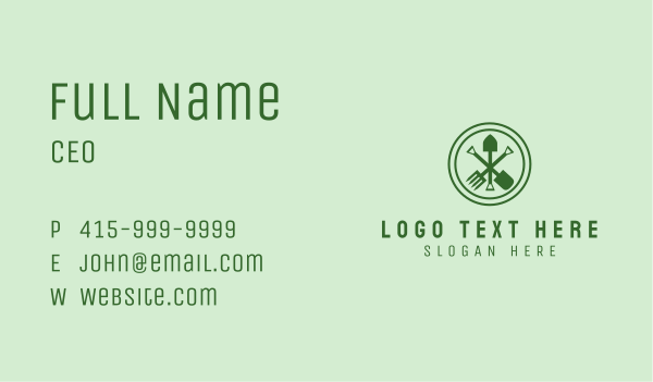 Backyard Gardening Tools Business Card Design Image Preview