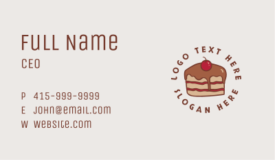Chocolate Cherry Cake Business Card Image Preview