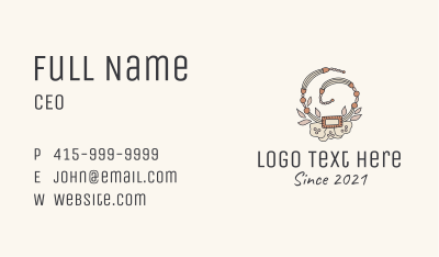 Boho Flower Necklace  Business Card Image Preview
