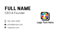 Colorful Camera App Business Card Design