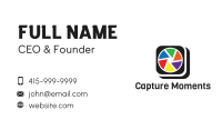 Colorful Camera App Business Card Image Preview