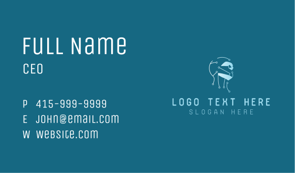 Cyber Robotic Head Business Card Design Image Preview