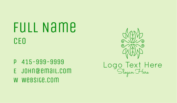 Green Ornament Plant Business Card Design Image Preview