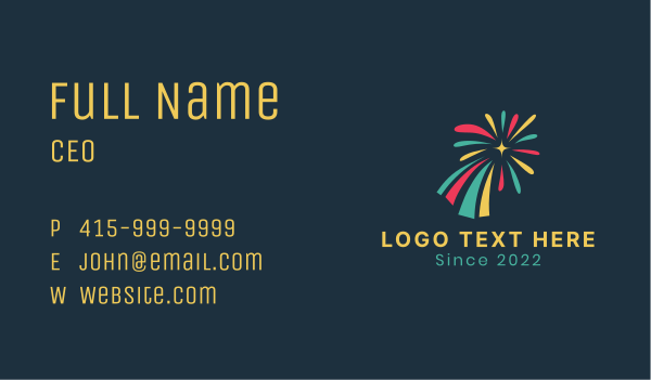 Multicolor Fireworks Business Card Design Image Preview
