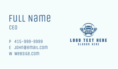 Wings Trucking Cargo Shipping Business Card Image Preview