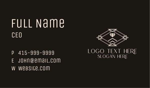 Diamond Jewelry Badge  Business Card Design Image Preview