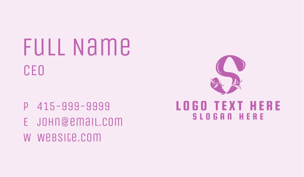 Floral Letter S Business Card Design Image Preview