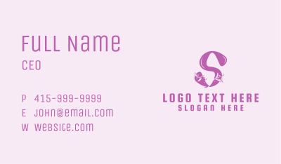 Floral Letter S Business Card Image Preview