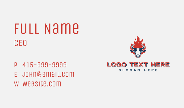 Flaming Bull Bistro Business Card Design Image Preview