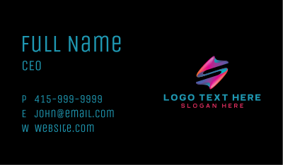 Creative Tech Startup Letter S Business Card Image Preview