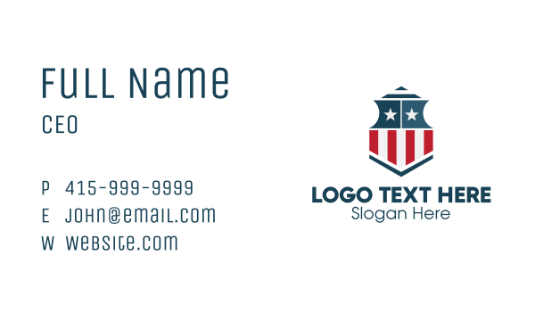 American Defense Shield Business Card Design Image Preview