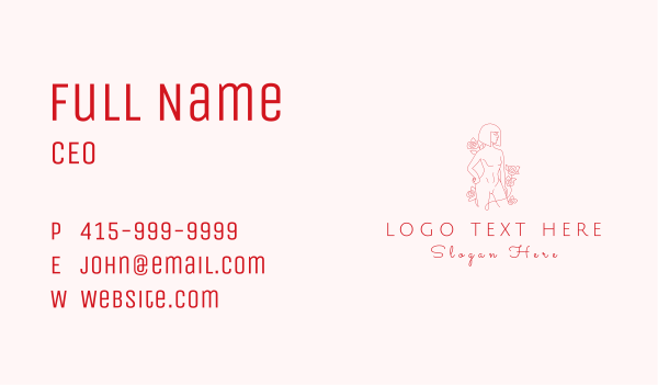 Rose Woman Body Business Card Design Image Preview