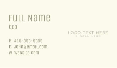 Minimalist Company Wordmark Business Card Image Preview