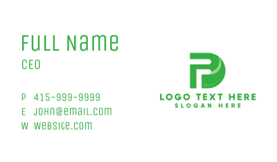 Green Nature PD Monogram Business Card Image Preview