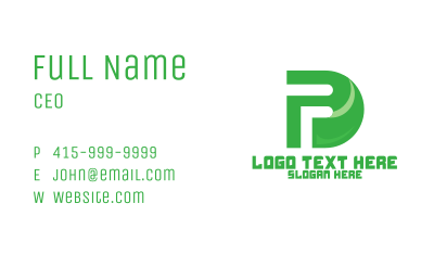 Green Nature PD Monogram Business Card