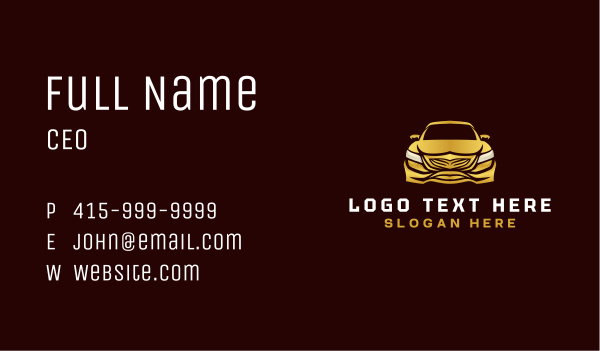 Sedan Auto Detailing Business Card Design Image Preview