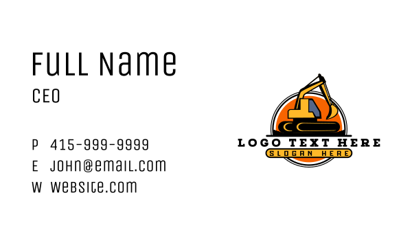 Excavator Machinery Digger Business Card Design Image Preview