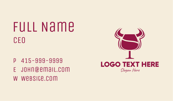 Bull Steak House Wine Business Card Design Image Preview