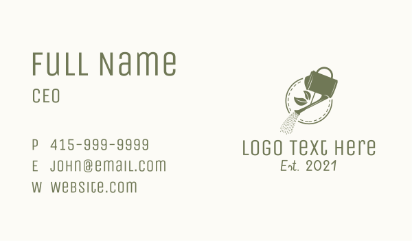 Nature Sprinkling Can Business Card Design Image Preview