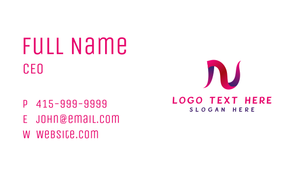 Gradient Fashion Letter N Business Card Design Image Preview