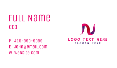 Gradient Fashion Letter N Business Card Image Preview