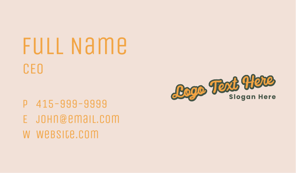 Retro Apparel Brand Wordmark Business Card Design Image Preview