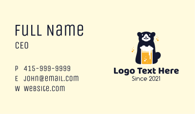 Bear Beer Drink Business Card Image Preview