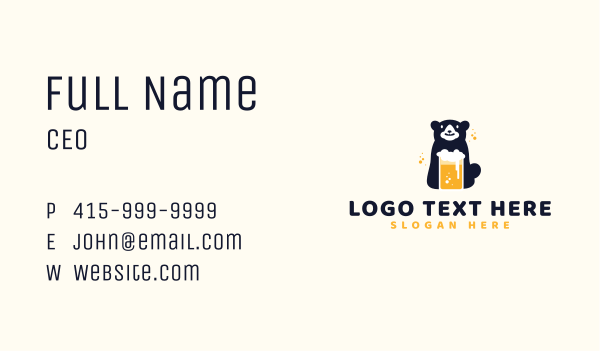 Bear Beer Drink Business Card Design Image Preview