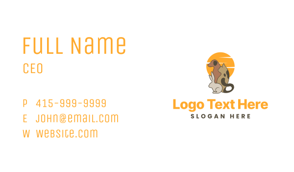 Animal Pet Sunset Business Card Design Image Preview