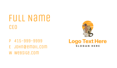 Animal Pet Sunset Business Card Image Preview