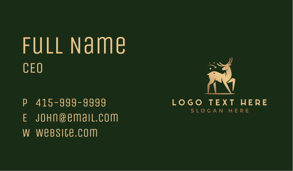 Gold Deer Animal Business Card Design Image Preview