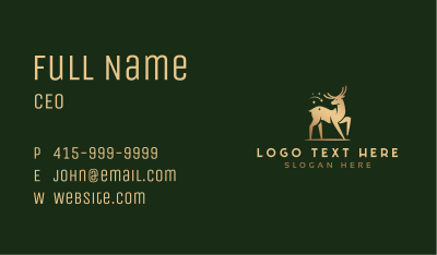 Gold Deer Animal Business Card Image Preview