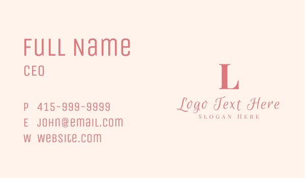 Pink Feminine Letter Business Card Design Image Preview