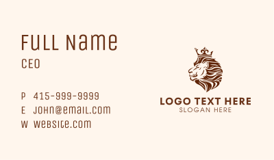 King Lion Crown Business Card
