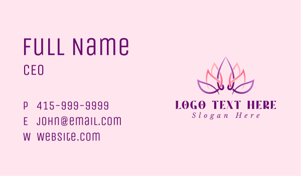 Lotus Flower Gradient Business Card Design Image Preview