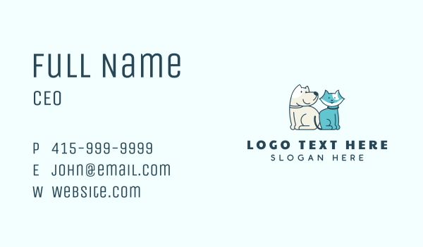 Dog & Cat Animal Vet Business Card Design Image Preview