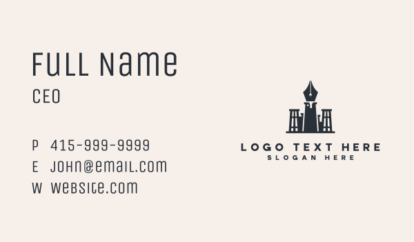 Notary Pen City Business Card Design Image Preview