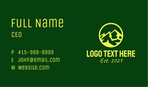 Yellow Mountain Peak  Business Card Design Image Preview