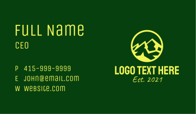 Yellow Mountain Peak  Business Card Image Preview