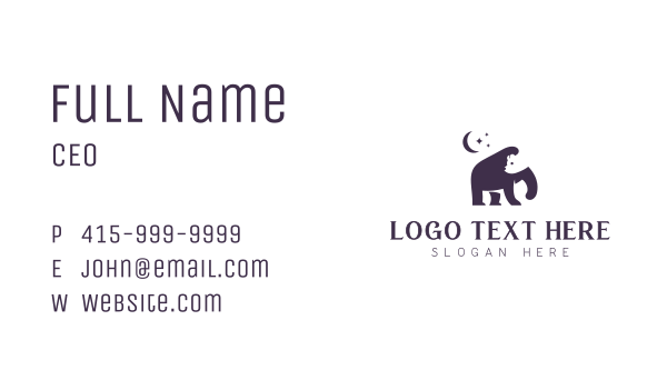 Bear Moon Wildlife Conservation Business Card Design Image Preview