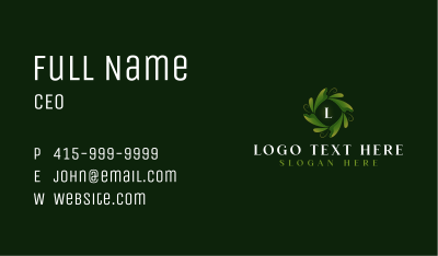 Elegant Organic Leaf Business Card Image Preview