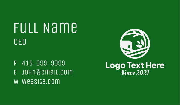 Green House Badge Business Card Design Image Preview