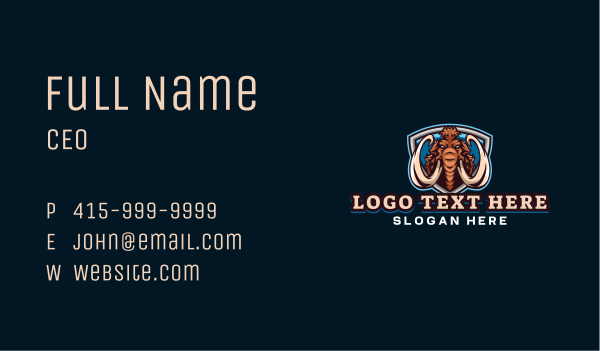 Mammoth Elephant Gaming Business Card Design Image Preview