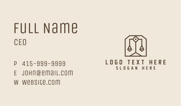 Notary Justice Scale  Business Card Design Image Preview