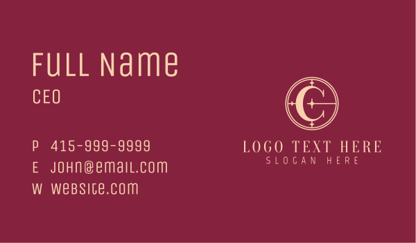 Simple Mystical Letter C Business Card Design Image Preview
